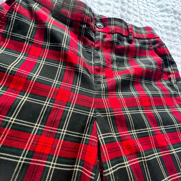 RED & BLACK PREPPY PLAID TROUSERS - - Picture 3 of 3